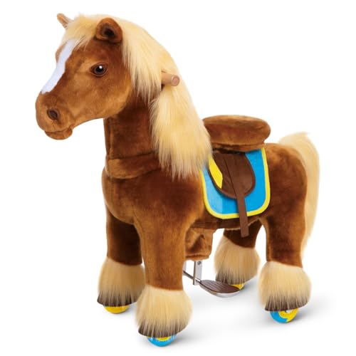 PonyCycle Reitpferd auf Rollen, für Kinder 3–4 Jahre, 76cm Hoch, Schaukelpferd Groß mit Handbremse, Schaukeltier, Stehpferd, Braunes Spielpferd zum Reiten, Premium-Modell X - X36 PonyCycle Reitpferd auf Rollen, für Kinder 3–4 Jahre, 76cm Hoch, Schaukelpferd Groß mit Handbremse, Schaukeltier, Stehpferd, Braunes Spielpferd zum Reiten, Premium-Modell X - X36 von PonyCycle