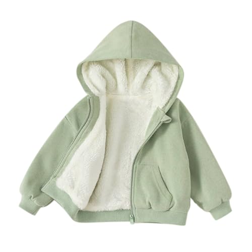 Poo4kark Christmas Fille Winter Warm Kinder Einfarbig Mantel Jungen Mädchen Western Stil Hoodie Mit Strickjacke Jacke (Green, 12-18 Months) von Poo4kark