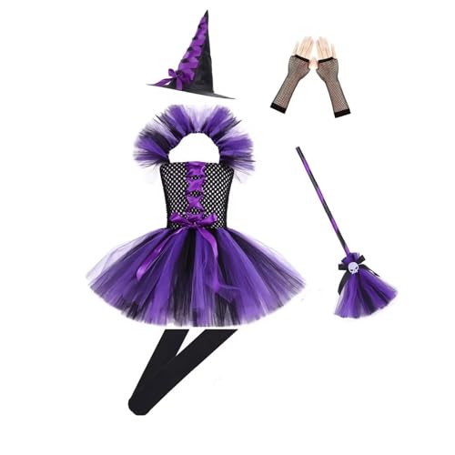 Poo4kark Christmas Halloween Kind Mode Verrückte Kostüm Shaggy Tüll Mädchen Maskerade Prom Kleid (Purple, 10-12 Years) von Poo4kark