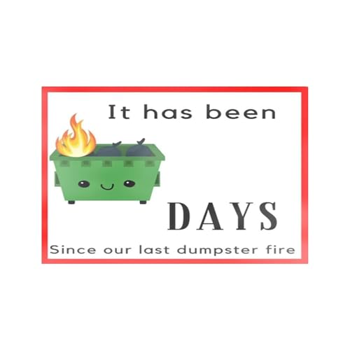 Poo4kark Halloween Dumpster Fire Day Count Aufkleber Dumpster Fire Aufkleber Etiketten Dumpster Fire Schreibtischzubehör Alltägliches Chaos oder auf humorvolle Weise (Watermelon Red, 15X7.5CM) von Poo4kark