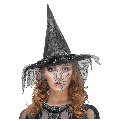 Poo4kark Halloween Halloween Hut Partyhut Hut Make-Up Kostüm Requisiten Hexenhut (Black, One Size) von Poo4kark