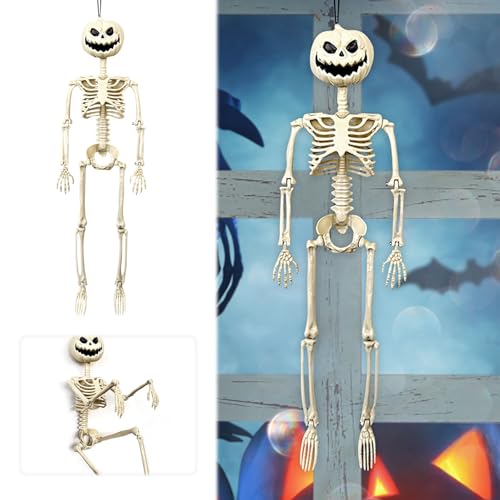 Poo4kark Halloween Kürbis 40cm Joint Einstellbare Halloween Ornamente Atmosphäre Dekoration Requisiten (Beige, 40x11cm) von Poo4kark