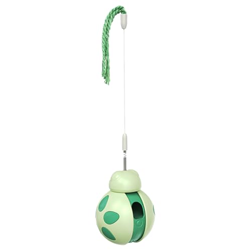 Poo4kark Karneval Interaktives Katzenspielzeug, Katzenfutter-Spender, rollender, interaktiver Katzenspielzeug mit Katzenfutterauslauf und Teaser-Stab für gelangweilte Hauskatzen (Green, One Size) von Poo4kark