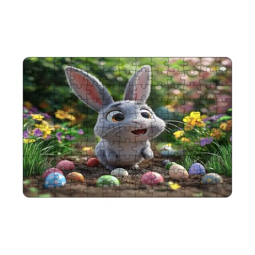 Poo4kark Thanksgiving 130-teiliges -Puzzle-Set, Osterhase-Guck-Puzzle, pädagogisches Puzzle für Kinder, perfekt für den Spieleabend mit der Familie (Green #8, 21x30cm) von Poo4kark