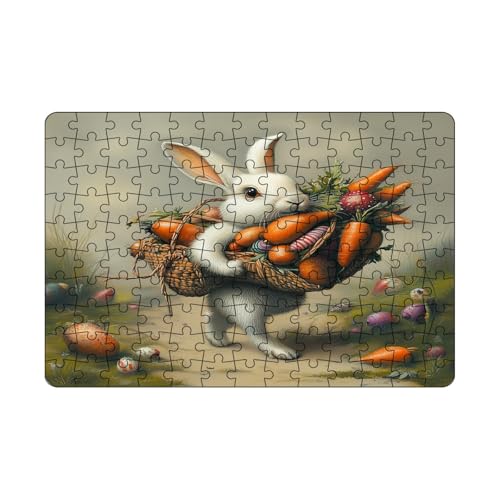 Poo4kark Thanksgiving 130-teiliges -Puzzle-Set, Osterhasen-Ei-Puzzle für Kinder, pädagogisches Puzzle, perfekt für den Spieleabend mit der Familie (Khaki #2, 21x30cm) von Poo4kark