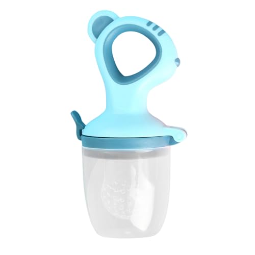 Poo4kark Toy Baby Food Feeder Obst Schnuller Lebensmittel Obst Fütterung Für Kleinkind Silikon Obst Zahnen Ohne (Blue, 12x6cm) von Poo4kark