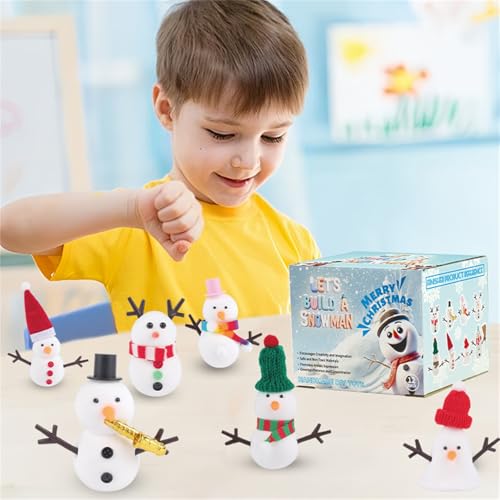 Poo4kark Toy Schneemann-Bausatz für Kinder Schneemann-Bausatz für Kinder Schneemann-Bausatz Ton Weihnachtsstrumpffüller für Kinder Erwachsene Weihnachtsdekoration (White, 15X12X13cm) von Poo4kark