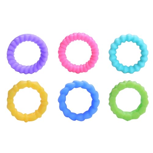 Poo4kark Toy für Kinder, sensorische Ringe, Ring, sensorisches für Kinder mit 6 Fingerringen, Angstring gegen Stress, ruhige Angst, für den Unterricht, Preis (Yellow, 2.7x2.7cm) von Poo4kark