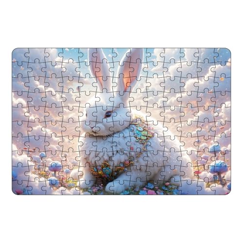 Poo4kark Valentinstag Hasen-Puzzle-Set, Osterhasen-Puzzles, pädagogische Puzzles für Kinder, perfekt für den Familienspieleabend (21x30cm) von Poo4kark