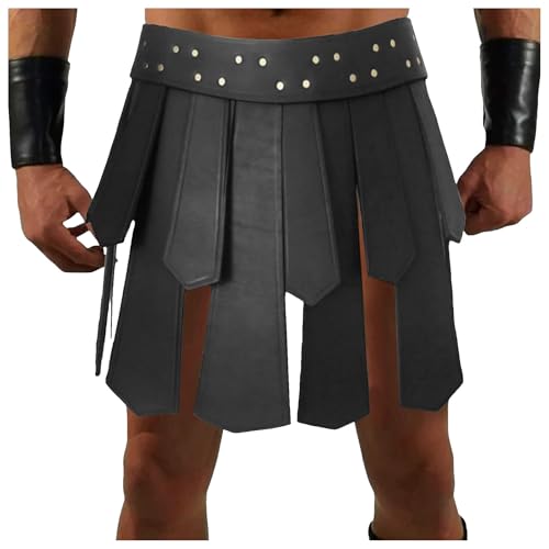 Poo4kark Weihnachten Herren Textur Taillenschutz Klassische Schürze Drama Bühnenauftritt Cosplay Requisiten Taille verstellbar (Black, One Size) von Poo4kark