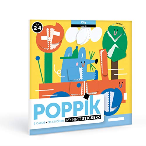 Poppik BABY004 First Stickers-City für Kinder ab 2 Jahren, Lernposter von Poppik