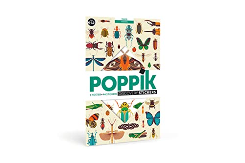 Poppik Discovery Sticker-Kit Insekten – für Kinder ab 6 Jahren Lustiges, pädagogisches Poster-Set für Kinder von Poppik