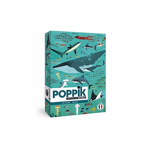 Poppik PUZ07 500 Teile Ozeane Fun Pädagogisches Puzzle für Kinder ab 7 Jahren von Poppik