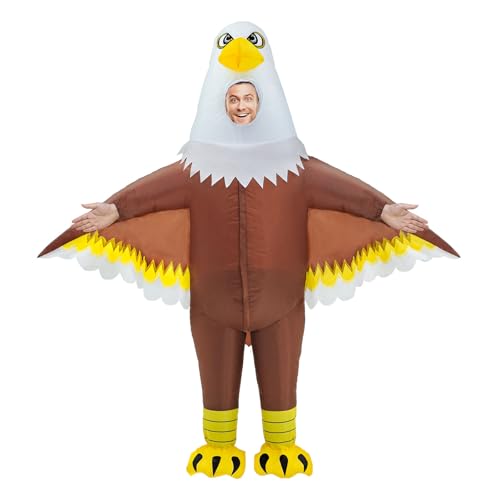 Poptrend Aufblasbares Adler Kostüm für Erwachsene Kinder, Halloween Adlerkostüm für Männer und Frauen, Vogel-Tieranzug, Kostüm, Aufblasbares Kostüm für Halloween Party Cosplay (Erwachsene) von Poptrend