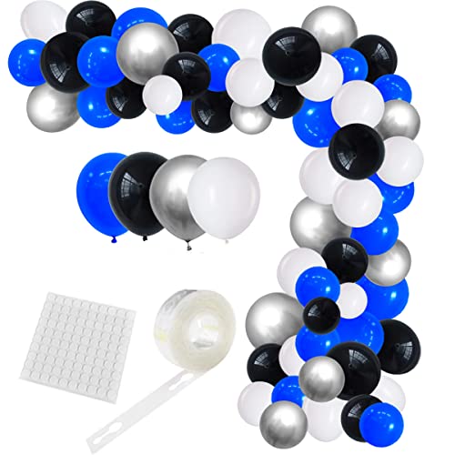 Ballongirlande Bogen Kit (blue black white silver) von PopularLdo