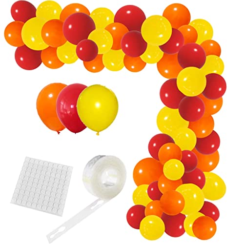 Rot Gelb Orange Ballon Girlande Bogen Kit - 122PCS Orange Gelb Rot Ballons für Feuerwehr Thema Geburtstag Hochzeit Baby Braut Dusche Graduierung Snniversary Feuerwehrmann Party Hintergrund Dekoration von PopularLdo