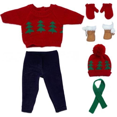 18 Zoll Puppenkleidung Set Weihnachten Pullover Puppenkleidung für 18 Zoll Puppen süße 18 -Zoll -Puppenkleidung und Accessoires Weihnachtsbaum von Porgeel