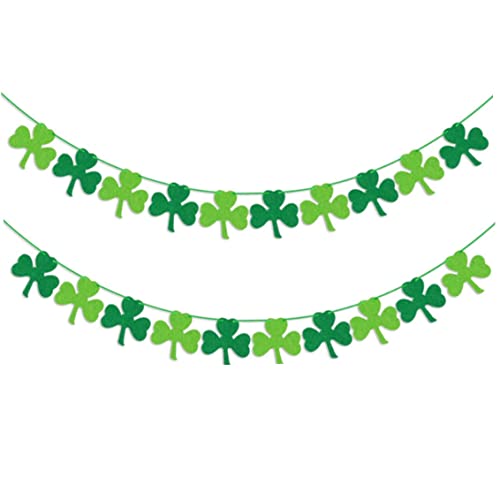 2pcs St. Patricks Day Dekorationen St. Patricks Day Dekoration Shamrock Garland Banner Green Garland für irische Partyversorgung von Porgeel