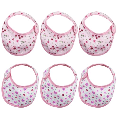 6pcs Babypuppenzubehör, Spinte Lätzchen 18 Zoll Puppenkleidung, Polyester Babypuppe Lätzchen Fütterungszubehör für 18 Zoll Puppe von Porgeel