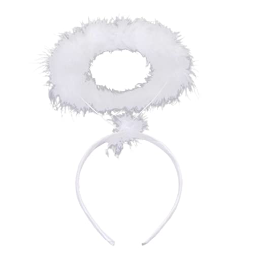 Angel Halo 2 Pack Angel Halo Stirnbänder Angel Stirnband weiß Halo Hair Band Halloween Weihnachtskostümzubehör (weiß) von Porgeel