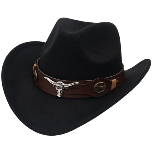 Cowboyhut, Klassische westliche Brim -Cowboy -Hüte für Frauen, bequemer atmungsaktiver Cowgirl -Hut für Outdoor, Berufe, Angeln, Bühnenperformance von Porgeel