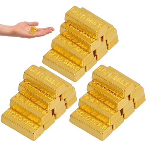 Gefälschte Goldbar, 30 Prozent simulierte Puppenhaus Goldbars, Legierung gefälschte Goldbars, Mini -Requisiten - für Puppenhauszubehör von Porgeel