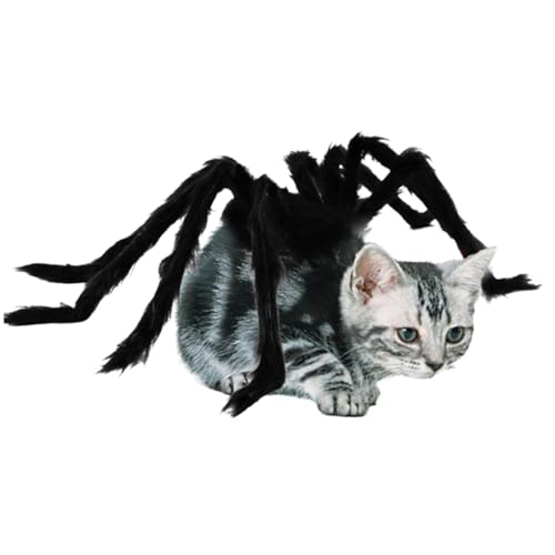 Hunde Spider Halloween Kostüm Haustier Cosplay Spinnen Kostüme realistische Plüschhund -Spinnenkostüme mit hellen Augen und verstellbaren selbstklebenden Riemen für Halloween -Party -Haustier - von Porgeel