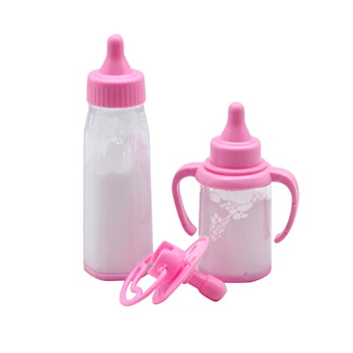 Porgeel 3pcs Simulation Mini Baby Flasche kreative Plastik Micro Babypuppenflasche Schnuller 18 Zoll Puppe tragbare Milchflasche Model Babypuppe von Porgeel