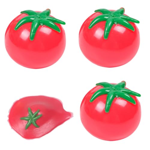 Porgeel 3pcs Squeeze Ball Tomate Squeeze Ball Imitation Tomaten Stressbällchen TPR Materialien Streich Wasser Requisiten Geschenke Spielzeugkinder Ball von Porgeel