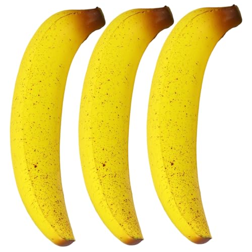 Porgeel 3pcs Squish Toys, 3, 1 x 1, 6 Zoll Bananenform Squeeze -Spielzeug, weicher elastischer Stressball, Stressabbau Zappelspielzeug für Kinder Erwachsene Geschenke von Porgeel