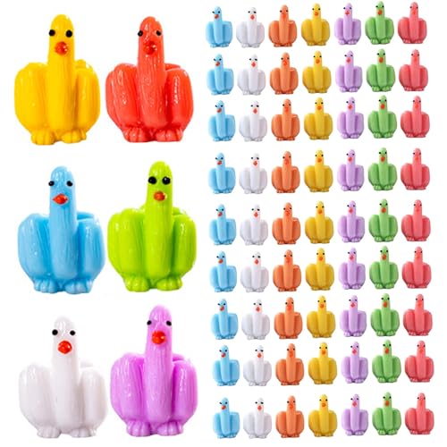 Porgeel 60pcs Mini Enten, Bunte lustige winzige Mittelfinger -Ente zum Verstecken und Suchen von Porgeel