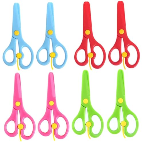 Porgeel 8 Pack -Training Schere Vorschultraining Schere Kinder Plastikspieltough Scissors Childrens Kleinkind Sicherheitsschere handgefertigte Kunst von Porgeel