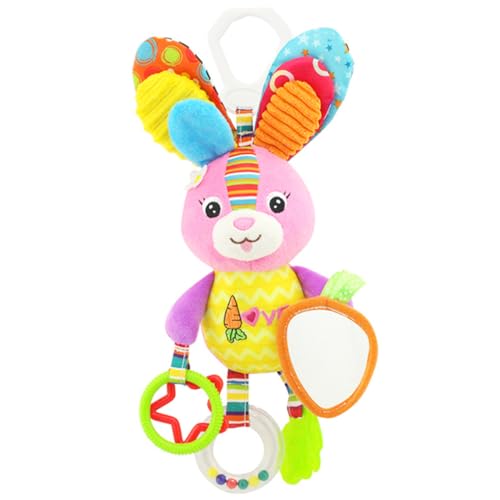 Porgeel Baby Hanging Toys Baby Hanging Rassel Spielzeug Plüsch Tiergefüllte Handbells Bildungsspielzeug für Kinderwagen Crib Kaninchen von Porgeel