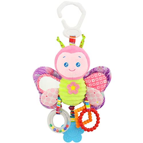 Porgeel Baby Hanging Toys Baby Hanging Rassel Spielzeug Plüsch Tiergefüllte Handbells Bildungsspielzeug für Kinderwagen Krippe Schmetterling von Porgeel