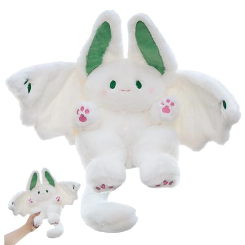 Porgeel Bat Bunny Plush 14in süßes Plüsch langes Ohr Plüschspielzeug mit Flügel und Schwanz dekorativ süß gefülltes Tier für Bettsofa Geschenke für Kinder Freundin von Porgeel