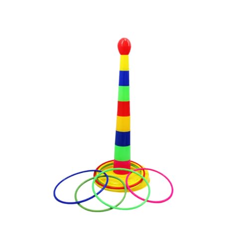 Porgeel Gartenspiele Werfen Ring -Set Kinder Regenbogen Ferrule Ring Plastik Werfen Ring -Set Abnehmbarer Sportring FüR Toss Games Outdoor -SpielausrüStung FüR Kinder von Porgeel