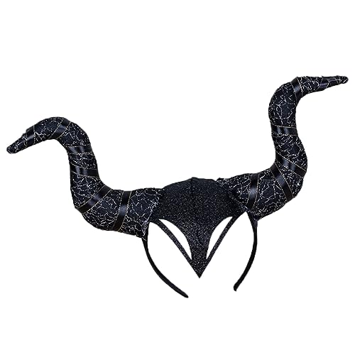 Porgeel Maleficent Horns Deluxe Kopfbedeckung für Frauen Mädchen Erwachsener (schwarz) von Porgeel