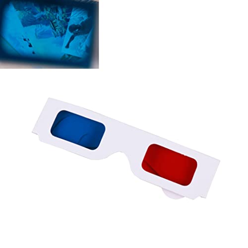 Porgeel Papierbeugung 3D -Brille Vreativew Film 3D -Brillen für Zuhause, Festivals, Clubs, einzigartige Kinderparty -Gefälligkeiten (rot, blau) von Porgeel