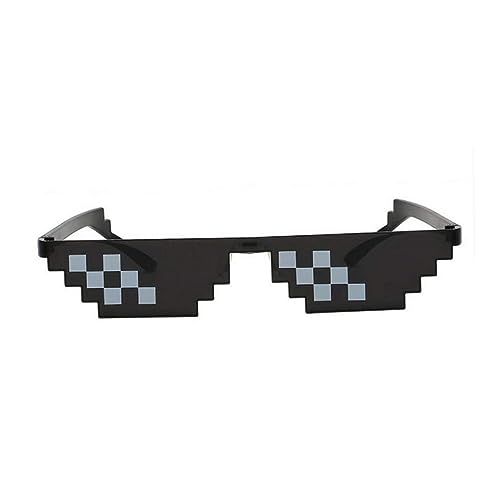 Porgeel Pixel-Sonnenbrille Rave-Brille Kunststoff lustige Sonnenbrille Spielzeug Unterhaltung Foto-Requisiten Schwarze Coole Brille Party Brille von Porgeel