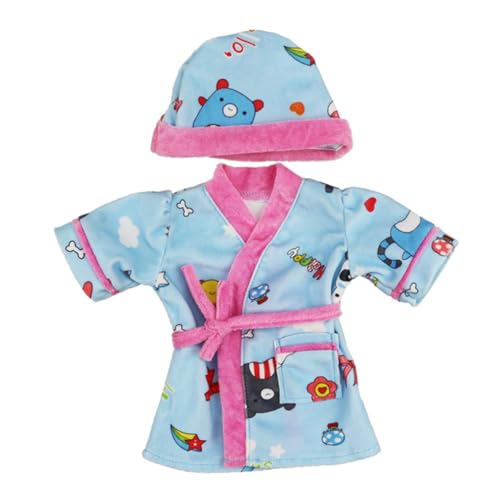 Porgeel Puppenkleidung Doll Pyjamas Babypuppe Robe Outfits Kleidung Warmer Kleidung Set Accessary mit Hut für 18-Zoll-Puppen von Porgeel