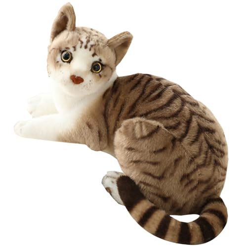 Porgeel Realistische Katzengefüllte tiergraue realistische Katzenplüsch 11.8 '' süße Kätzchen Spielzeug lebensechte amerikanische Shorthair -Katze Stofftiere Puppen Geschenke von Porgeel