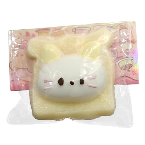 Porgeel Stressbällchen Süßes Katzen Toast 3.4x3.2x1.2 Squish Kugeln weiche Gummi Stressspielzeug Angst Linderung Stressspielzeug Abnehmbarer langsamer Aufstieg Stress Ball für Kinder und Erwachsen(1) von Porgeel