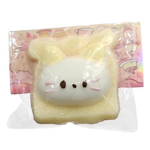 Porgeel Stressbällchen Süßes Katzen Toast 3.4x3.2x1.2 Squish Kugeln weiche Gummi -Stressspielzeug Angst Linderung Stressspielzeug Abnehmbarer langsamer Aufstieg Stress Ball für Kinder und Erwachsen. von Porgeel