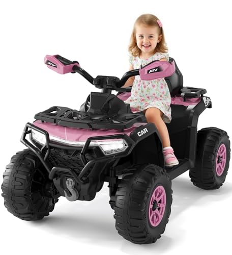 Elektro Quad Für Kinder 12V Mit Fernbedienung, 2 Motoren, Federung, LED Scheinwerfer, Bluetooth, Musik, USB, Lernfunktion, Lautstärkeregelung, ATV 4-Rad Offroad Fahrzeug Mit LED Fahne, Ab 3 Jahren Elektro Quad Für Kinder 12V Mit Fernbedienung, 2 Motoren, Federung, LED Scheinwerfer, Bluetooth, Musik, USB, Lernfunktion, Lautstärkeregelung, ATV 4-Rad Offroad Fahrzeug Mit LED Fahne, Ab 3 Jahren von PortoAlegre