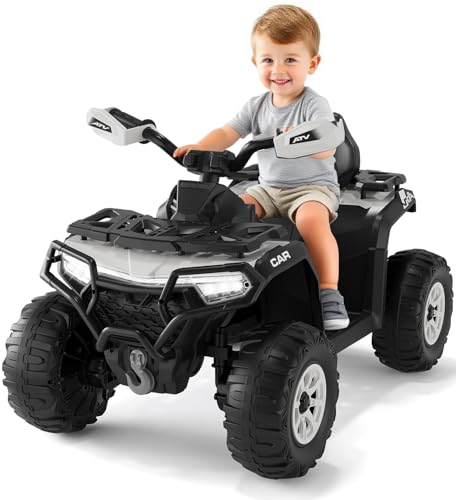 Elektro Quad Für Kinder 12V Mit Fernbedienung, 2 Motoren, Federung, LED Scheinwerfer, Bluetooth, Musik, USB, Lernfunktion, Lautstärkeregelung, ATV 4-Rad Offroad Fahrzeug Mit LED Fahne, Ab 3 Jahren Elektro Quad Für Kinder 12V Mit Fernbedienung, 2 Motoren, Federung, LED Scheinwerfer, Bluetooth, Musik, USB, Lernfunktion, Lautstärkeregelung, ATV 4-Rad Offroad Fahrzeug Mit LED Fahne, Ab 3 Jahren von PortoAlegre