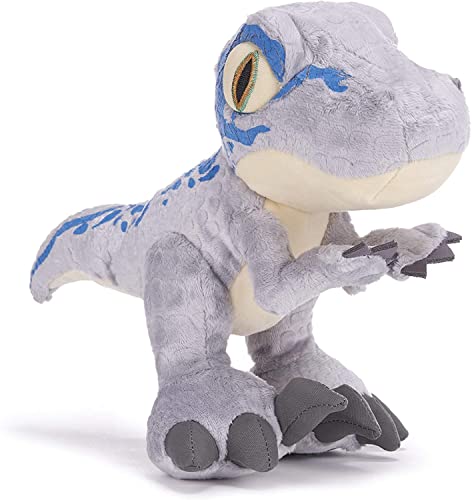 Posh Paws 49003 Baby Blue Dinosaur 10" Soft Toy (25cm) Jurassic World Camp Cretaceous Chunky Velociraptor Dinosaurier, 25,4 cm, Babyblau, Blau, Grau von Posh Paws