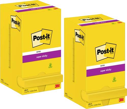 Post-it Haftnotiz 654SSCYP12+12 76mm x 76mm Gelb 24St. von Post-It