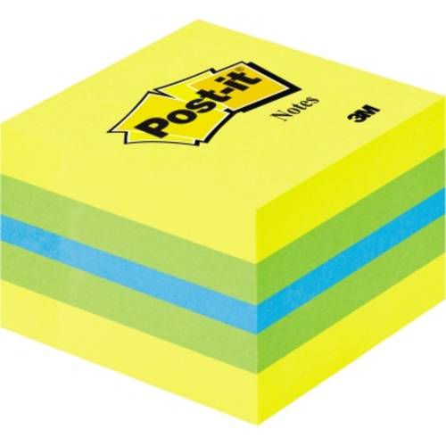 Post-it Haftnotizwürfel 2051-L 51mm x 40mm Blau, Limonengrün, Zitronengelb 400 Blatt von Post-It