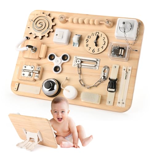 Potatomato Montessori Busy Board - Baby Spielzeug Sensorik Holzspielzeug Kinder Motorikspielzeug Lernspielzeug Reisespielzeug & Flugzeug Spielzeug Activity Board Kleinkind Autismus Spielzeug Potatomato Montessori Busy Board - Baby Spielzeug Sensorik Holzspielzeug Kinder Motorikspielzeug Lernspielzeug Reisespielzeug & Flugzeug Spielzeug Activity Board Kleinkind Autismus Spielzeug von Potatomato