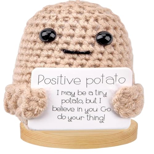 Poudya Positive-Potato, Pocket Hug Positive Kartoffel, Positive-Potato Pocket Hug Geschenk, Kreative Strickwolle Kartoffel Puppe, Viel Glück Geschenke, Motivationsgeschenke von Poudya